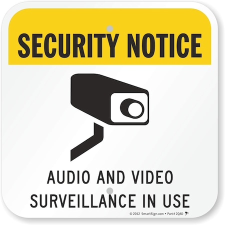 Global Industrial„¢ Notice Monitored By Video Camera, 10X14, Rigid Plastic
